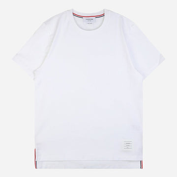 THOM BROWNE Rundhals-T-Shirt mit drei Streifen Weiß MJS067A 00042 100 152639028