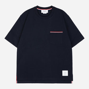 Thom Browne Three Stripe Pocket T-Shirt Navy MJS183A 07323 415 152639049