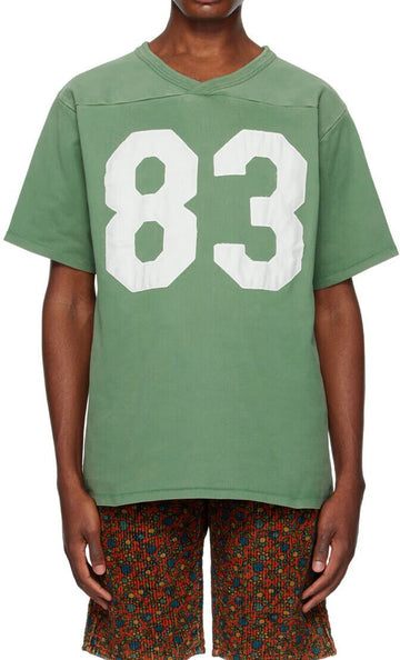 ERL Vネック半袖Tシャツ グリーン 06T022 63920150