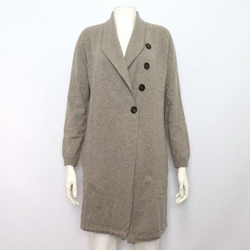 BRUNELLO CUCINELLI ベージュカシミヤ女性ロングニットカーディガンジャケット aa60946 152801360