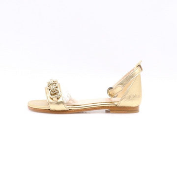 CHLOE メタリックゴールドチェーンキッズサンダル aa26843 152801581