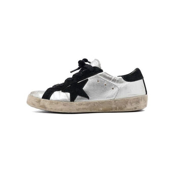 GOLDEN GOOSE キッズ用スーパースター ブラック シルバー スニーカー aa57900 152801725