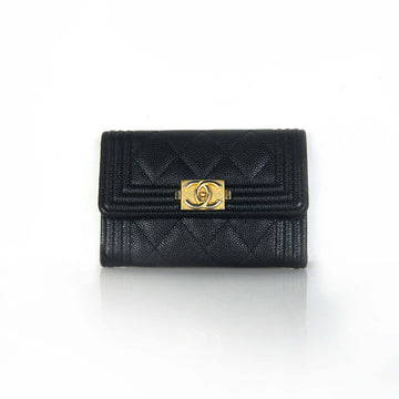 CHANEL Boy Caviar Klapp-Kartenetui A80603 13214 152809418