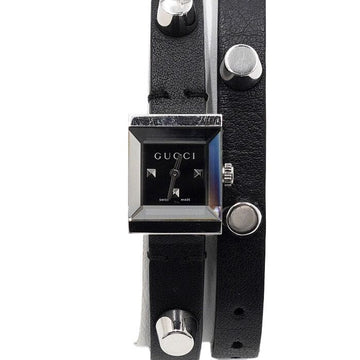 Gucci Square Steel Watch with Diamonds and Double Leather Band YA128520 1285 G 152835799