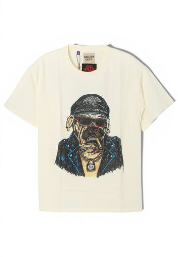 GALLERY DEPT Biker T-Shirt OCT BIKER DOG TEE Arsenal White OBD10284 152883787