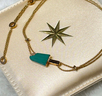 Bulgari 18K Gelati Malachite Pink Gold Necklace J021902 152885260