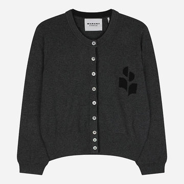 ISABEL MARANT 6S Logo Cardigan Anthracite Schwarz CA0163FA D1L16E ANBK 152896468