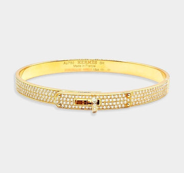 HERMES ケリー フルパベ ダイヤ ローズゴールド ブレスレット SH 152900228