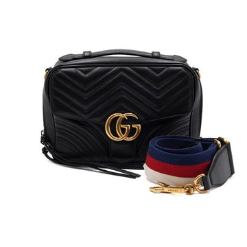 GUCCI Matelassé Schultertasche mit Webstrap und Top Handle aa61310 152929653