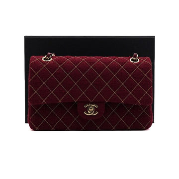 CHANEL Klassische Tweed Schultertasche mit goldener Kette A01112 152929655