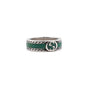Gucci Interlocking G Enamel Silver Turquoise Ring 12 153099697 [P]