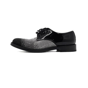 Jimmy Choo Black Patent Stud Lace-Up Oxford Men's Loafers 61289 153099713