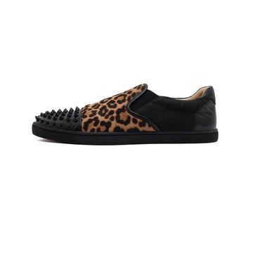 CHRISTIAN LOUBOUTIN レオパード ブラック スタッズ メンズ スニーカー aa61296 153099716