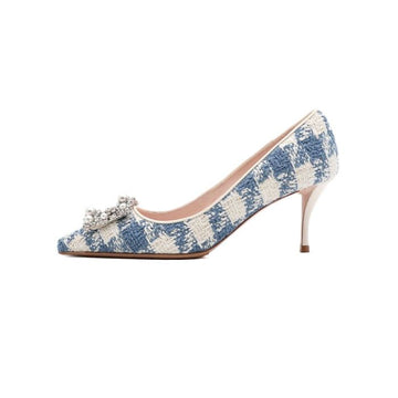 Roger Vivier Multicolor Tweed Flower Strass Pearl Pumps 41437190 153159228