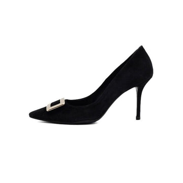 ROGER VIVIER RVW32611790 ブラックスウェード 金色 プリビレッジ ニューバックル パンプス 女性靴 aa61358 153159229