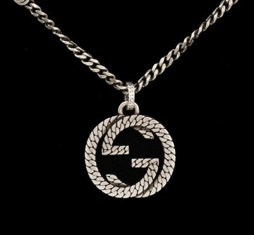 GUCCI インターロッキングGシルバーネックレス 678651 152900708