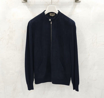 HERMES スウェードカシミアブルゾンジップジャケット 152603531