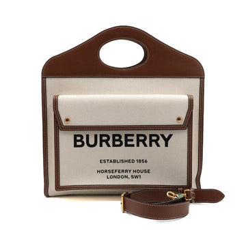Burberry Two-tone Medium Canvas Leather Pocket Tote Bag and Shoulder Bag 8039362 153204189