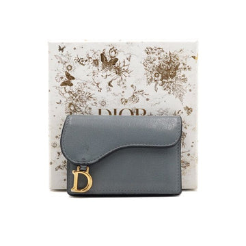 Dior Gray Leather Saddle Small Flap Card Wallet S5611CCEH 153264887