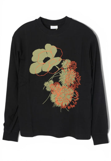 Dries Van Noten Printed Embroidery Long Sleeve T-Shirt Black 153290983