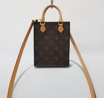 Louis Vuitton Monogram Petit Sac Plat Tote Crossbody Bag 153018015