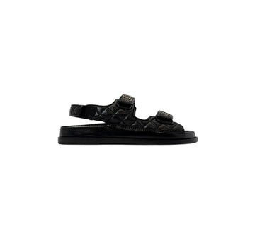 CHANEL Velcro Sandalen Schwarz B2220X150 153392604