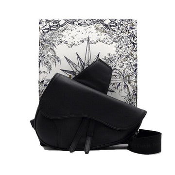 DIOR ブラック グレイン カーフスキン サドル メンズ ショルダーバッグ クロスボディバッグ 1ADPO093YMJ 153399306
