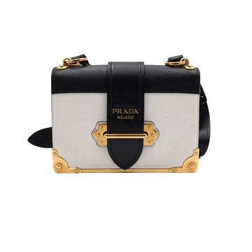 Prada City Leather Shoulder Bag with Gold Logo Studs 1BD045 153452953