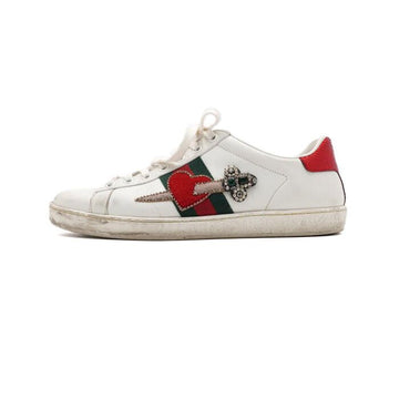 Gucci White Leather Heart Arrow Ace Women's Sneakers 472990 153452969