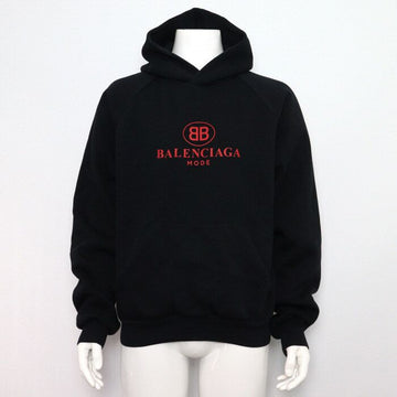 BALENCIAGA ブラックコットンBBモードロゴオーバーサイズフリースフードTシャツ 508118 153453176