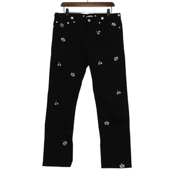 Dior Black Cotton BEE Embroidered Denim Pants for Men 923DS11Z9093 153453189