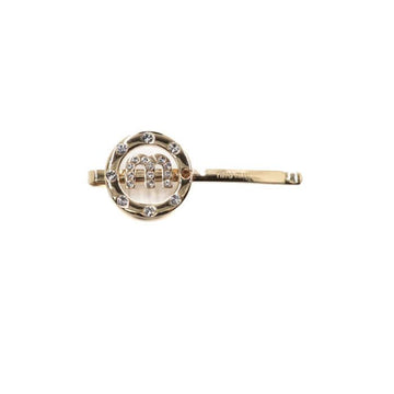 MIU MIU 5IF074 ゴールドクリスタルロゴヘアクリップ aa61560 153453193