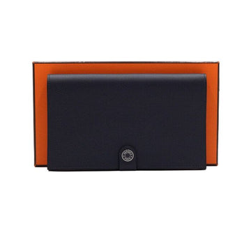 Hermes RMS Toutenmain Blue Niais Evercolor Long Wallet aa61641 153485490
