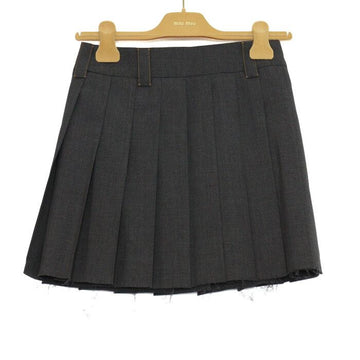 Miu Miu Initial Stitch Logo Gray Slate Skirt aa60352 153485634