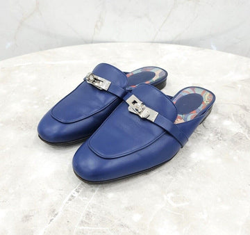 HERMES Navy Kelly Buckle Bloopers Mule 36 146350689