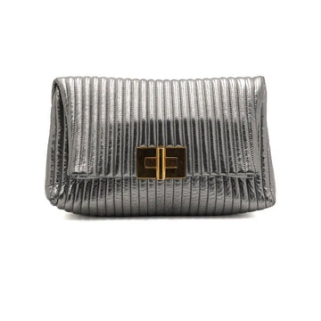 Tom Ford Metallic Silver Folding Women's Clutch Bag aa61708 153559388
