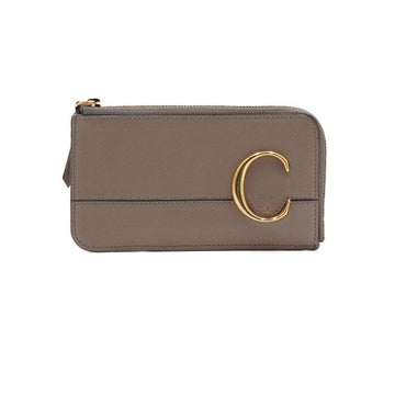 CHLOE レザーゴールドロゴジッパー女性財布 aa61707 153559819