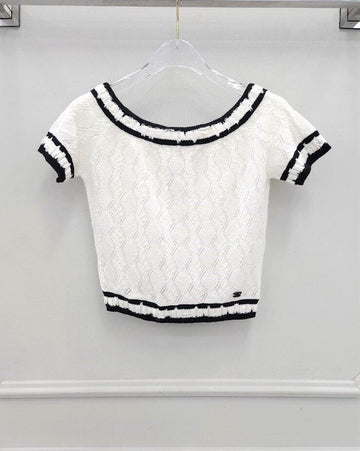 CHANEL クロップトップ 半袖 ニット 74873164