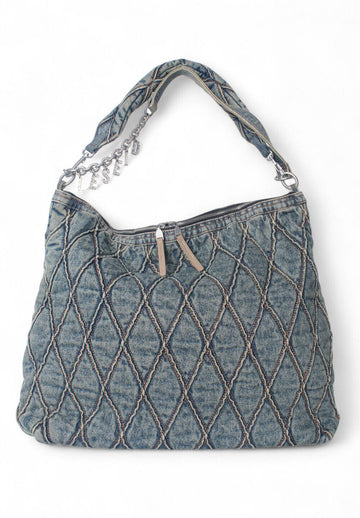 DIESEL デニムホーボーバッグミディアムブルー X10363 P5570 HA001 145169412