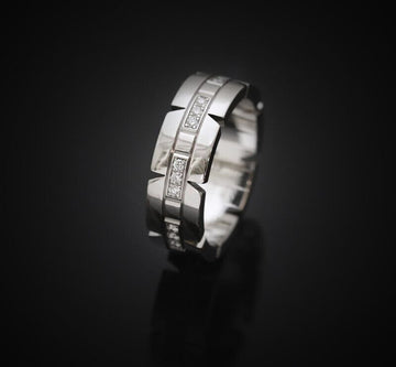 Cartier 18K Tank Française 18K White Gold Diamond Size 49 6MM 7241856177 75683737