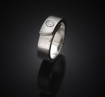 Cartier 18K Anniversary 18K White Gold Diamond 1P Size 47 5.8MM 7241767877 75683735