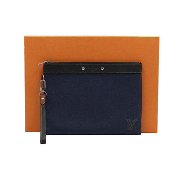LOUIS VUITTON トリオン デニム ブルー ポシェット トゥゴ ストラップ クラッチバッグ 61731 153596476