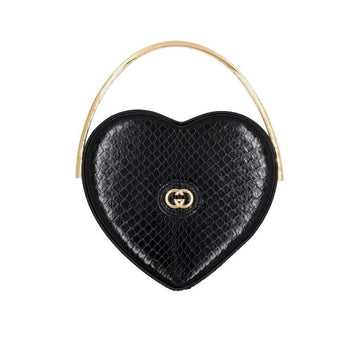 GUCCI ブロードウェイ ミニ ハート ブラック パイソン トップハンドルバッグ レディース トートバッグ 741700 153596496