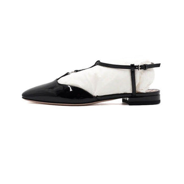 Gucci Black Glossy Leather Square Toe Women's Flats 754136 153596655