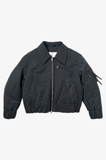 AMI Shearling Collar Padded Bomber Jacket 153601554