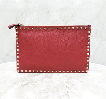 VALENTINO Roter Nieten Logo Clutch Bag 146351511