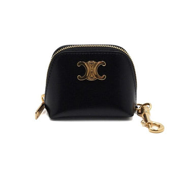 Celine Micro Triomphe Coin Pouch with Bag Charm Black Leather 49J773GUD38N 153689696