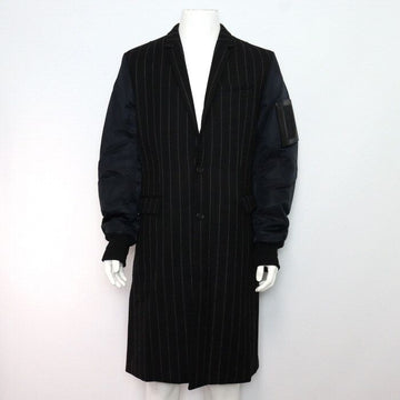 JUUN.J ブラックウールホワイトストライプレイヤードメンズジャケット aa61303 153689736