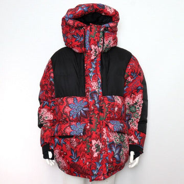 Moncler Black Red Floral Print Hooded Down Jacket aa61766 153689747