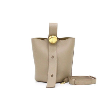 Loewe Grain Calf Leather Sand Color Mini Pebble Bucket Tote and Shoulder Bag 61756 153690692